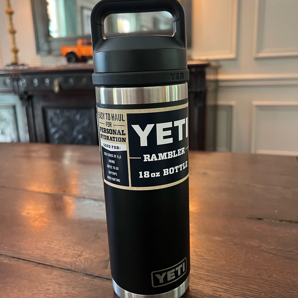 SOLD YETI Rambler 18oz Bottle in Black and Silver